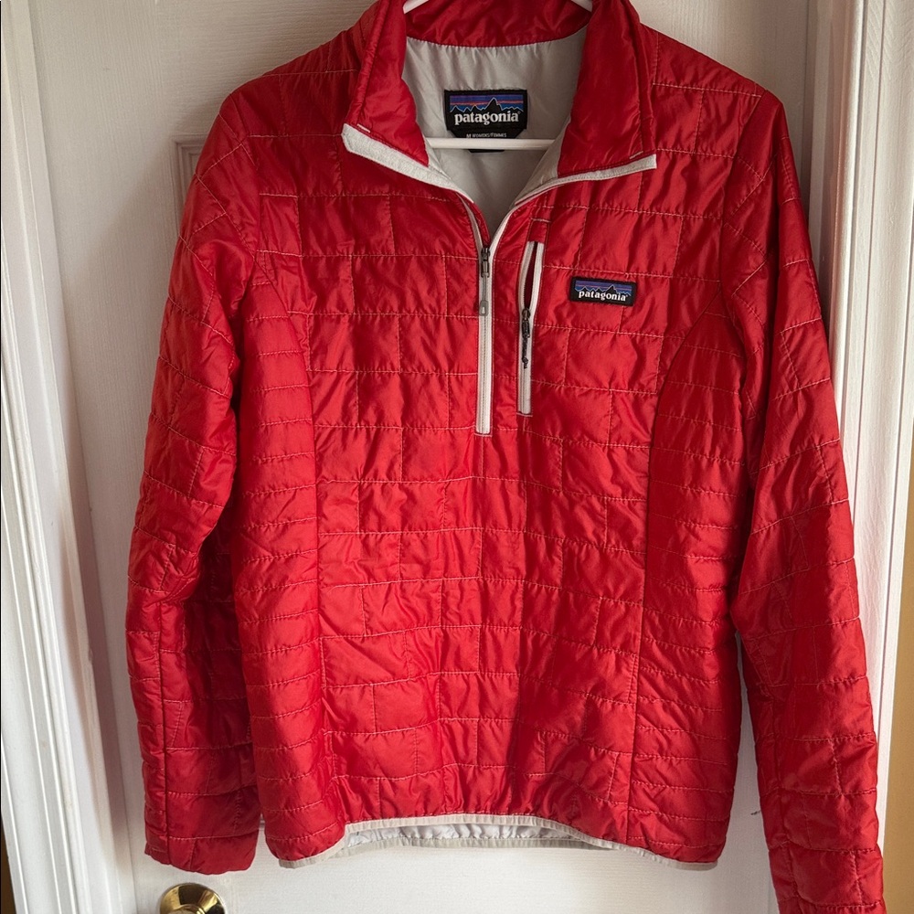Patagonia Red Quilted Half-Zip Jacket
